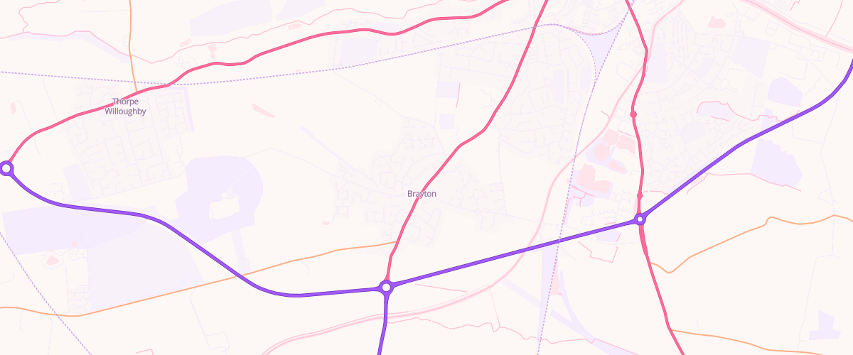 Map showing the location of Brayton Express