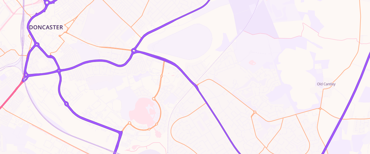 Map showing the location of Asda Doncaster Superstore