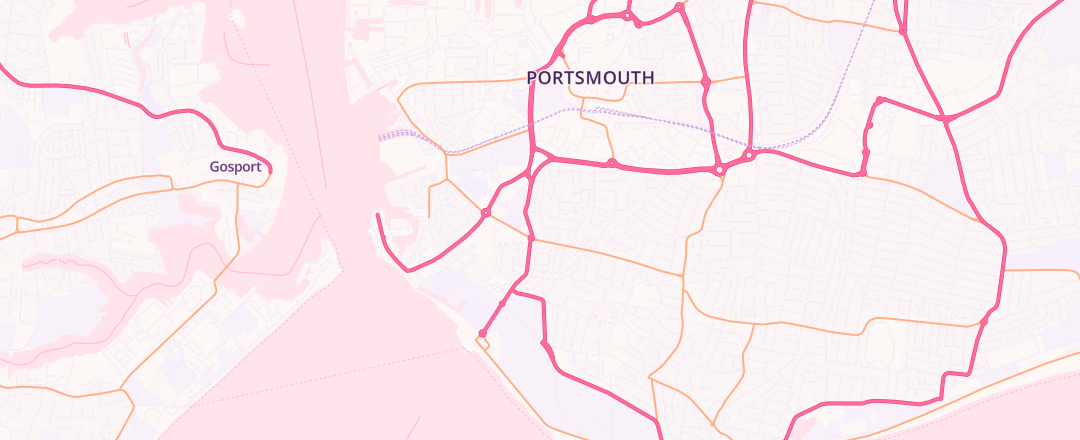 Map showing Whites Motors, Southsea