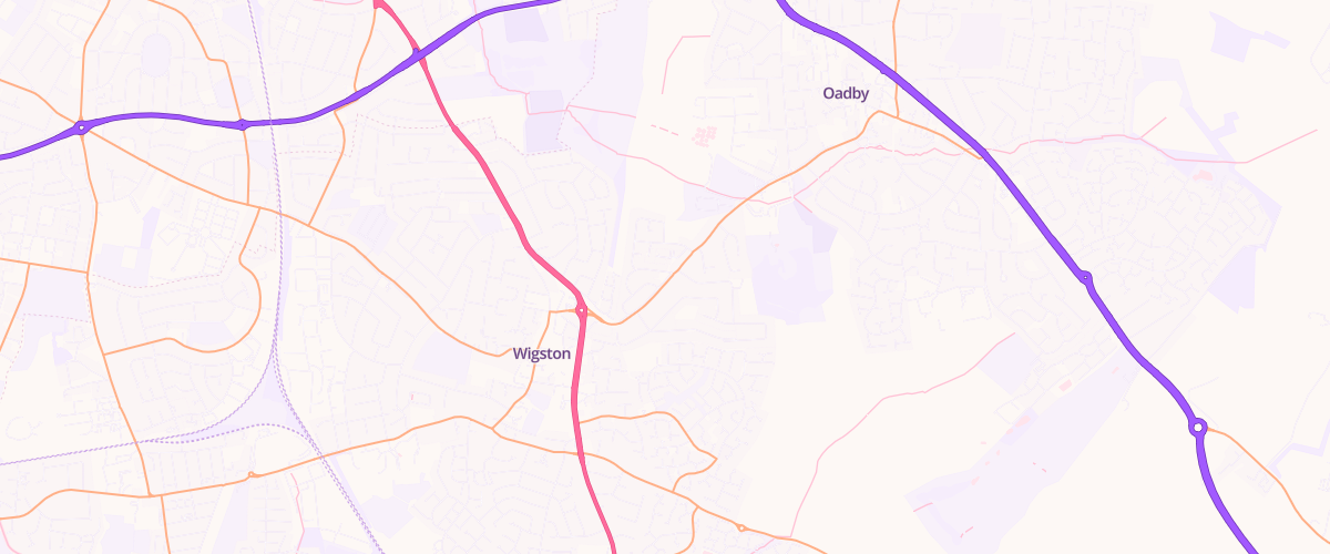 Map showing the location of Bp Harvest Energy Wigston