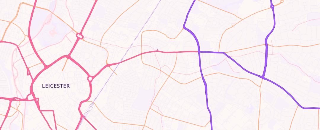 Map showing Woodland Auto Ltd, Leicester