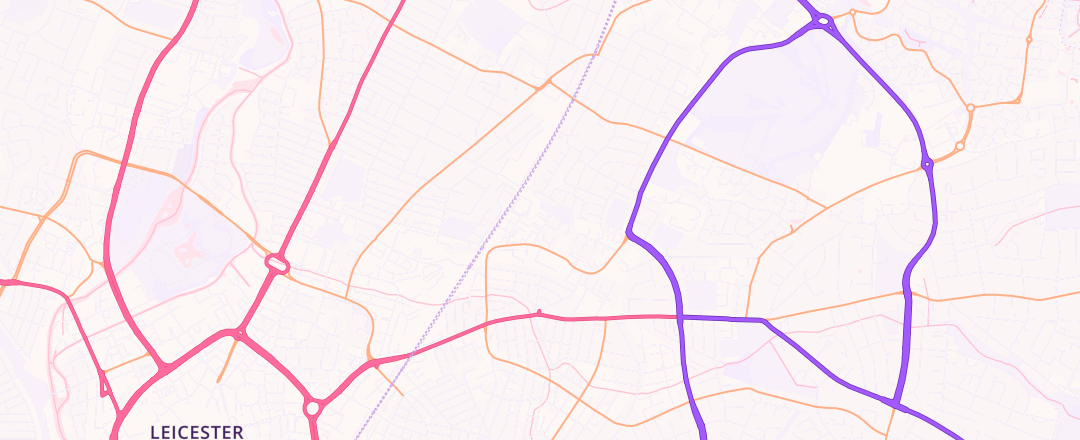 Map showing Professional Touch, Leicester