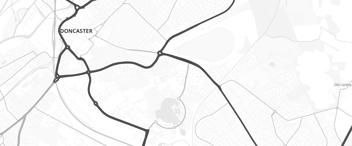 Map showing the location of Asda Doncaster Superstore