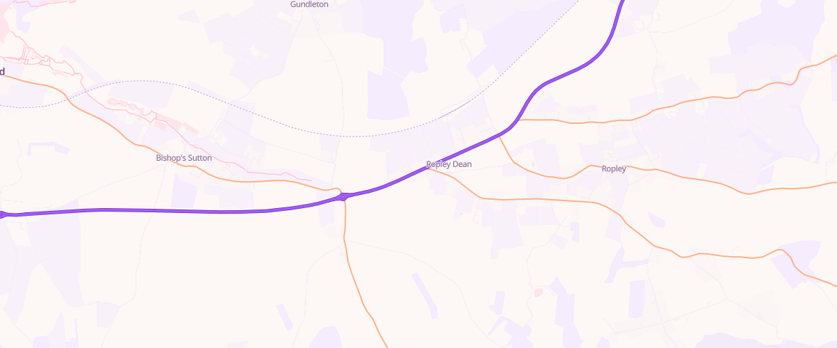 Map showing the location of Shell Co-Op Ropley