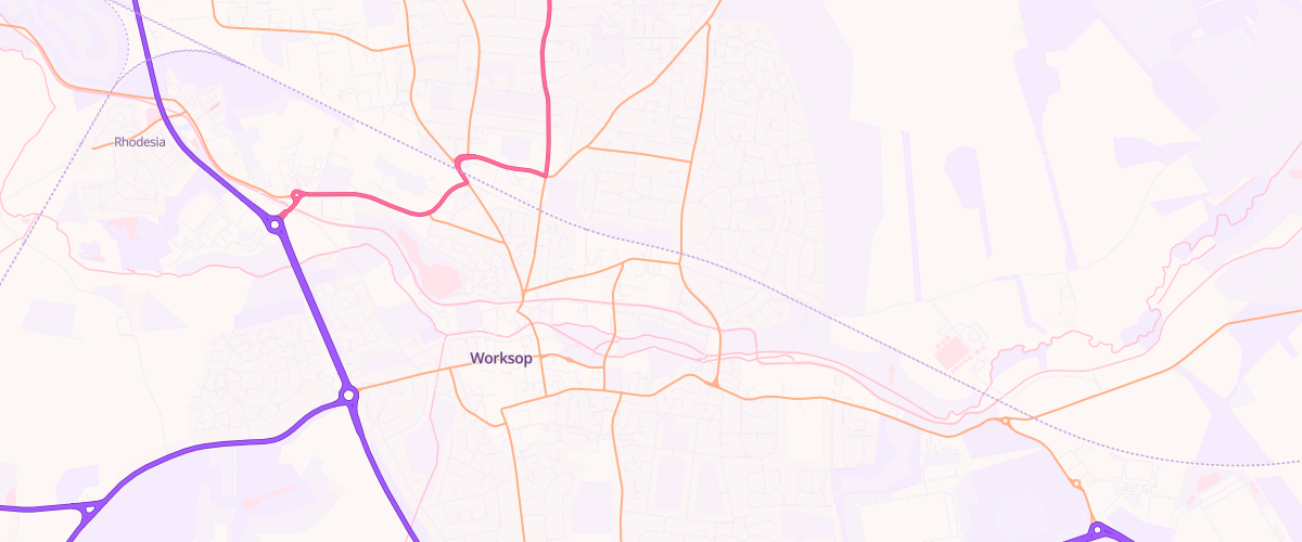 Map showing the location of Mfg Morrisons Worksop