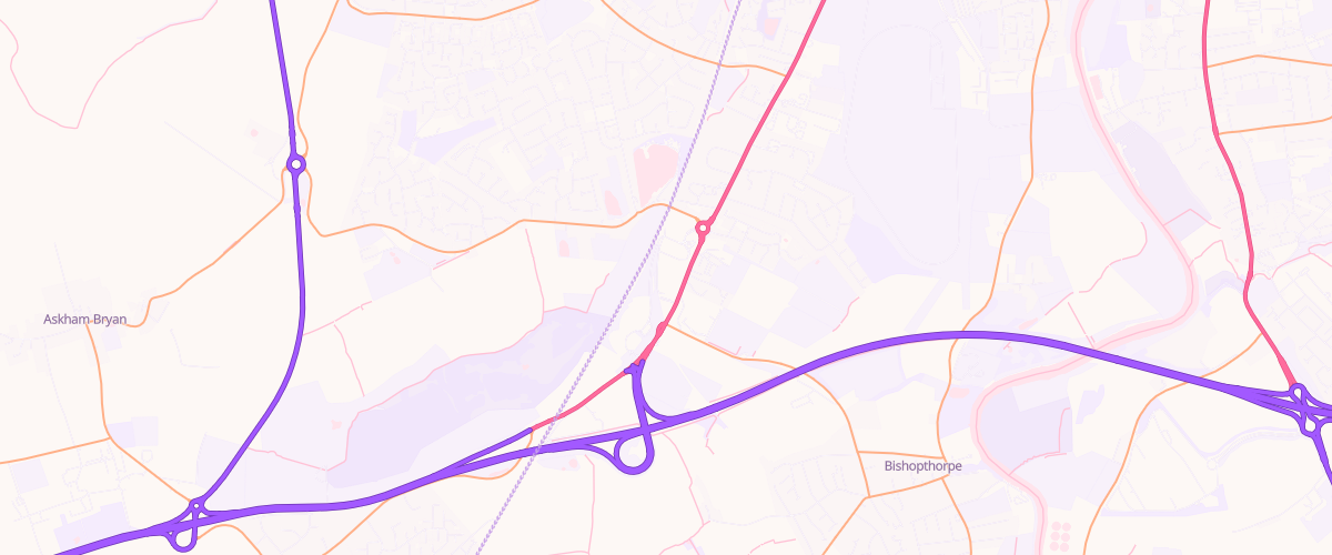 Map showing the location of Askham Bar Extra Petrol