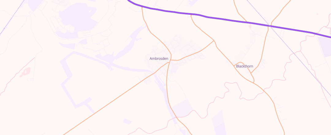 Map showing Three Corners Garage, Bicester