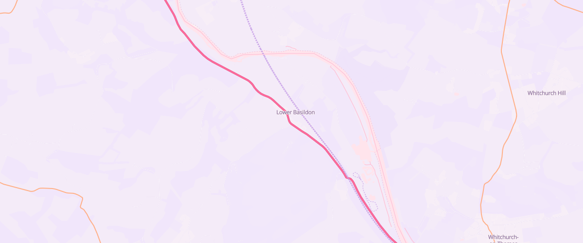 Map showing the location of Basildon Service Station