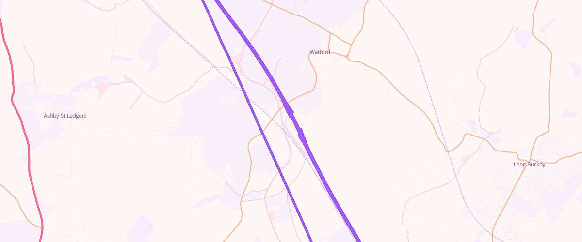 Map showing the location of Watford Gap North Connect