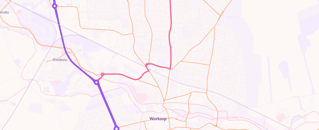 Map showing Stoneacre Worksop, Worksop