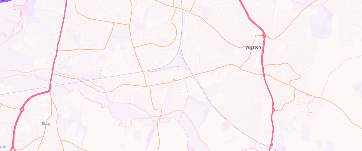 Map showing the location of Wigston Superstore Petrol Filling