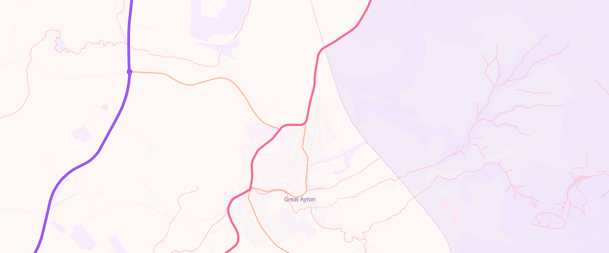 Map showing the location of Great Ayton Filling Station