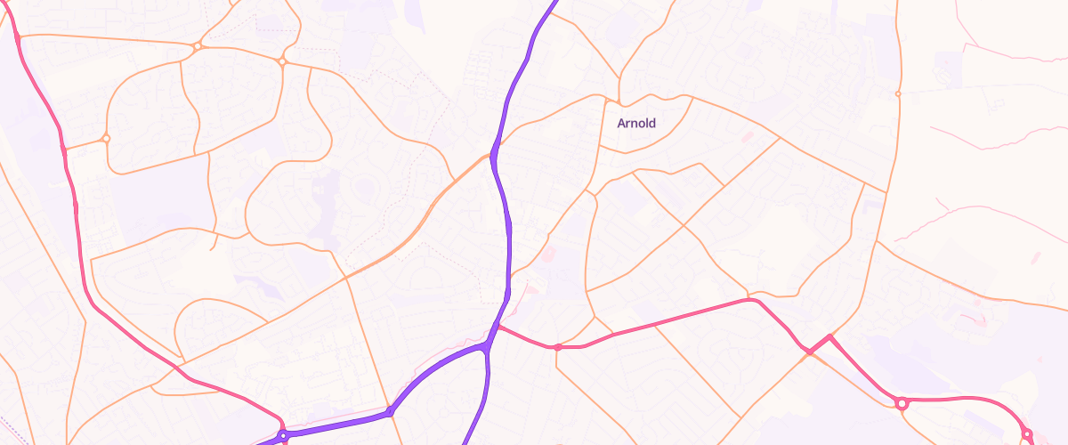 Map showing the location of Sainsburys Arnold