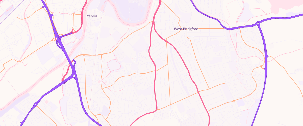 Map showing the location of Asda Nottingham West Bridgford