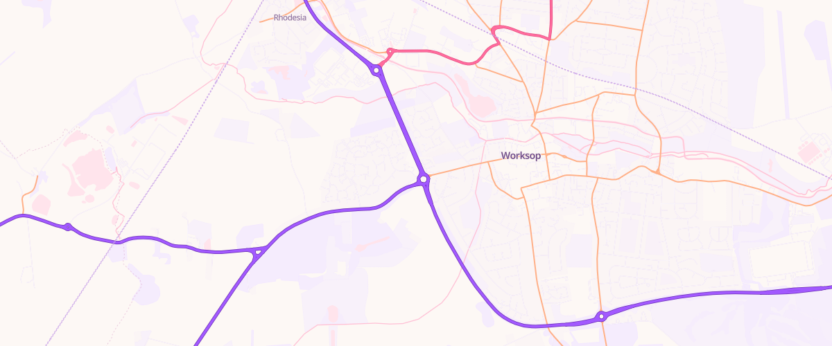 Map showing the location of Shell Co-Op Worksop