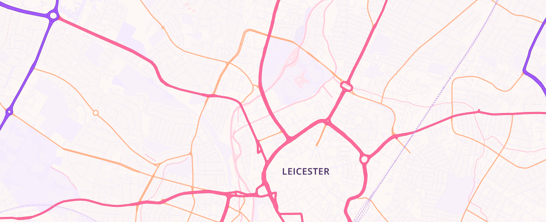 Map showing Leicester Volkswagen, Leicester