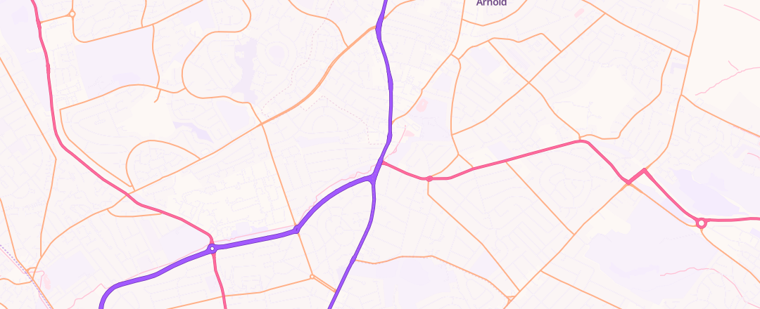 Map showing Kwik Fit, Nottingham