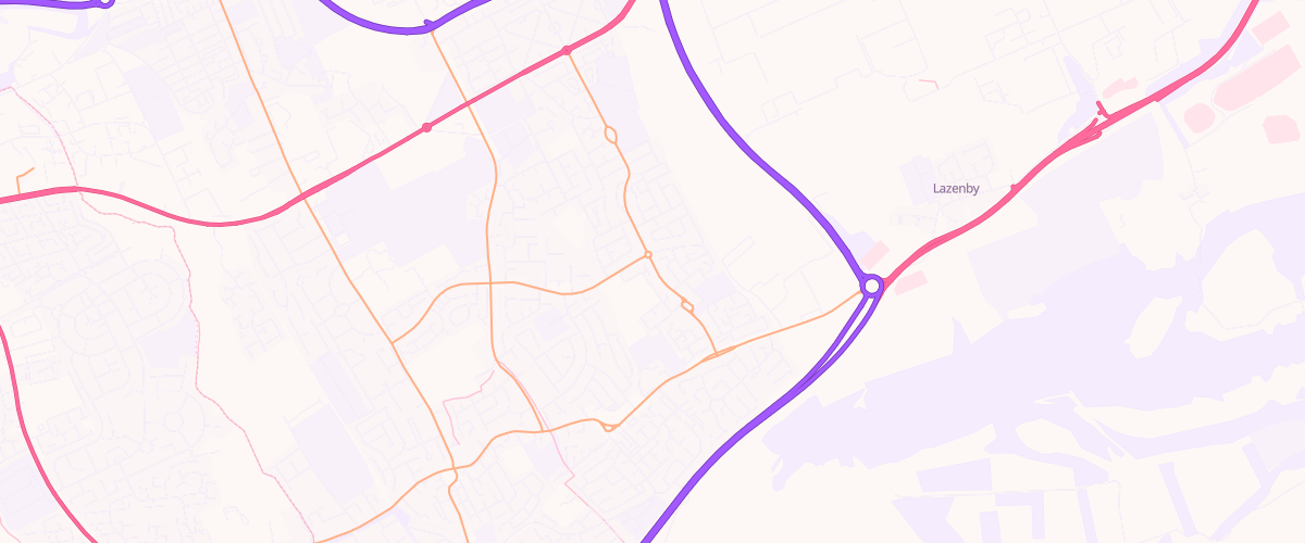 Map showing the location of Eston Service Station