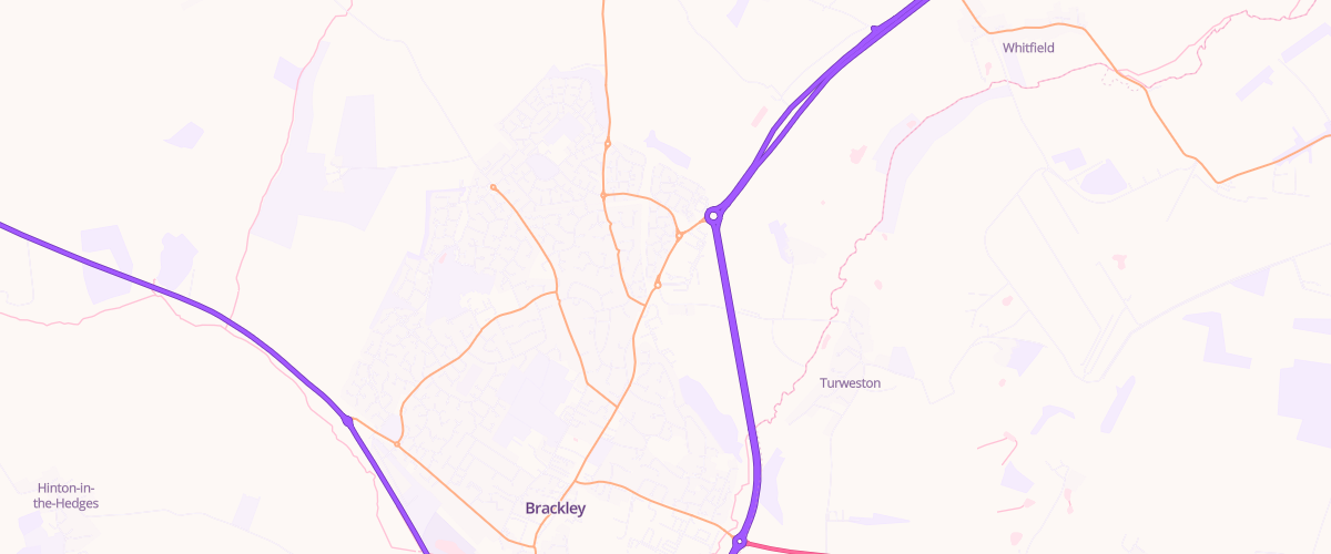 Map showing the location of Sainsburys Brackley