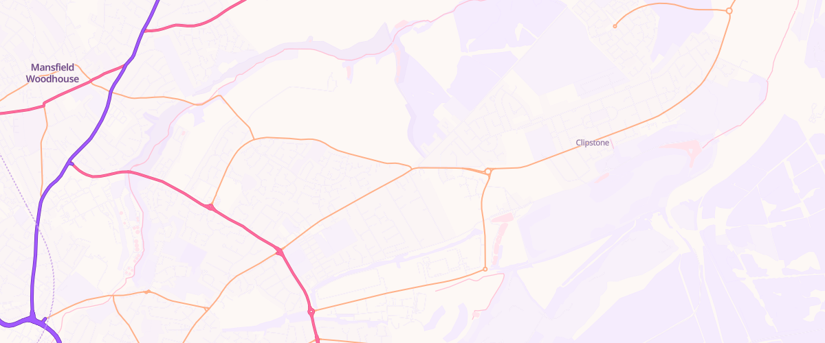 Map showing the location of Bp Clipstone Road Service