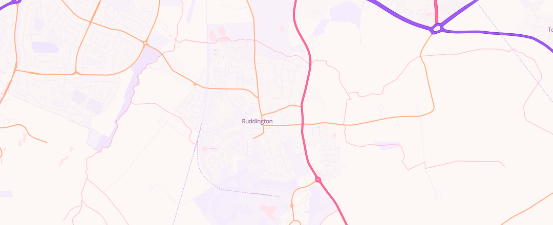 Map showing Ruddington Garage Limited, Nottingham