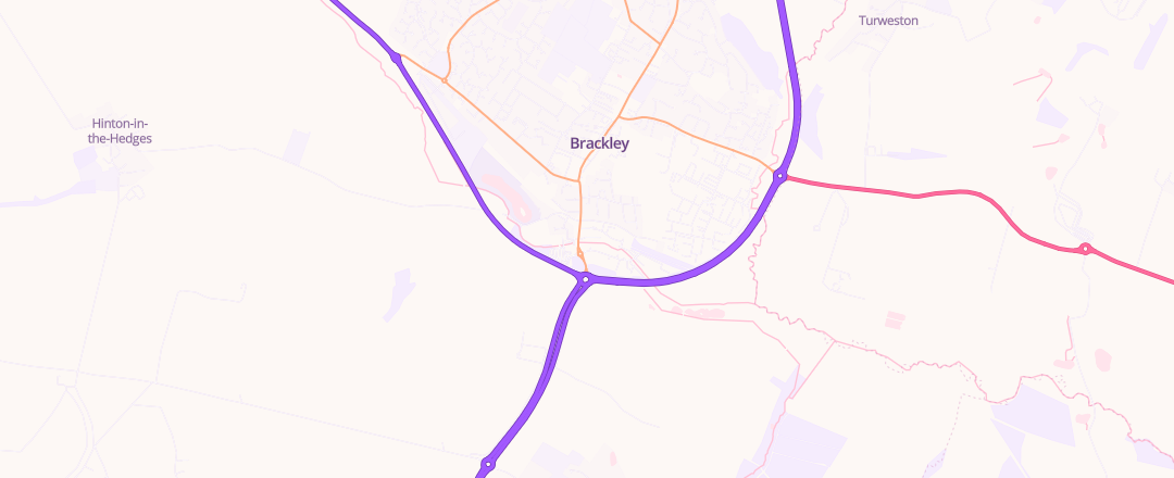 Map showing Brackley Mot & Service Centre, Brackley