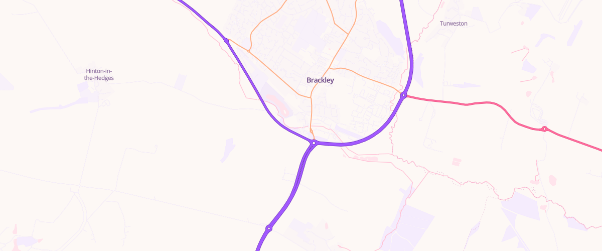 Map showing the location of Brackley Superstore Petrol Filling