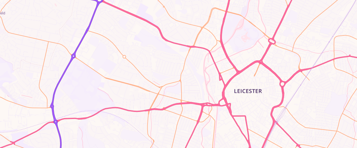 Map showing the location of Leicester Fosse Esso Express