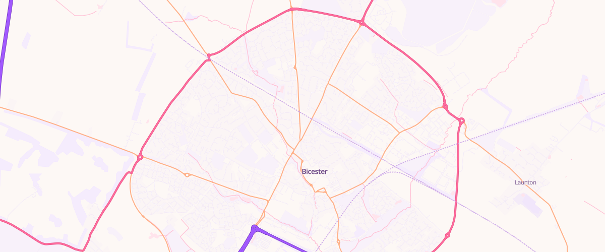 Map showing the location of Eg Bicester Pfs