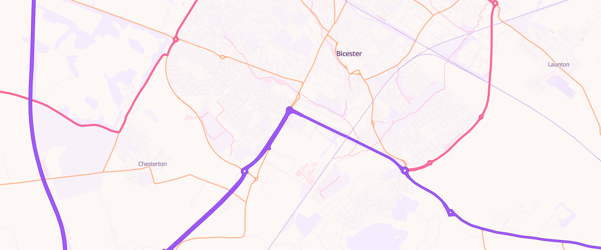 Map showing the location of Bicester Superstore Petrol Filling