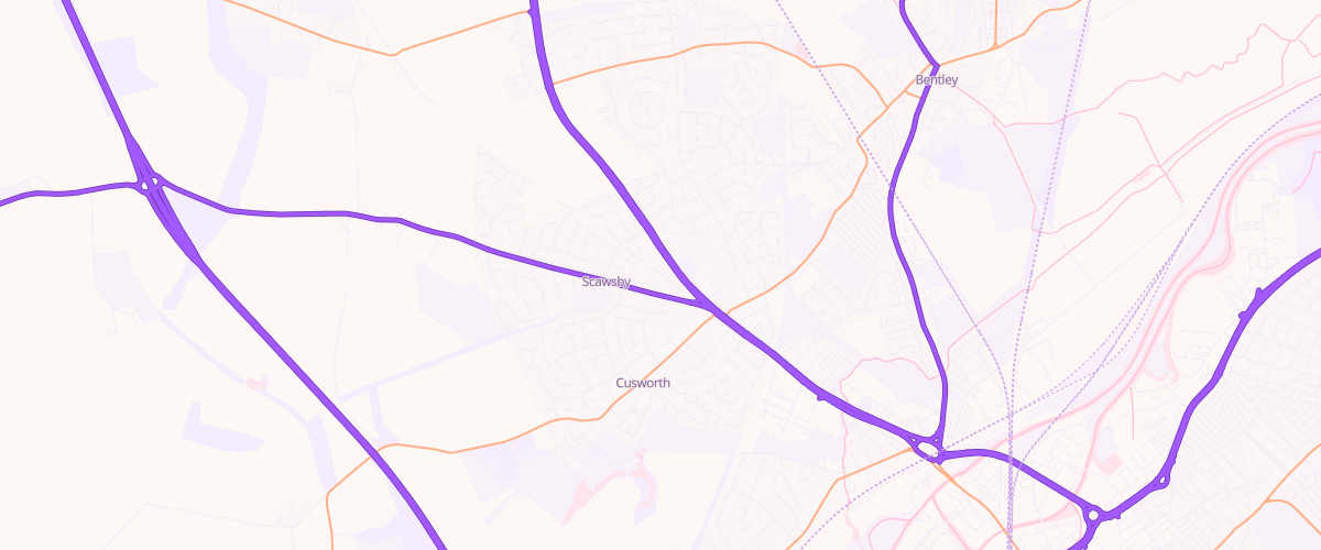 Map showing the location of Asda Sun Inn Express
