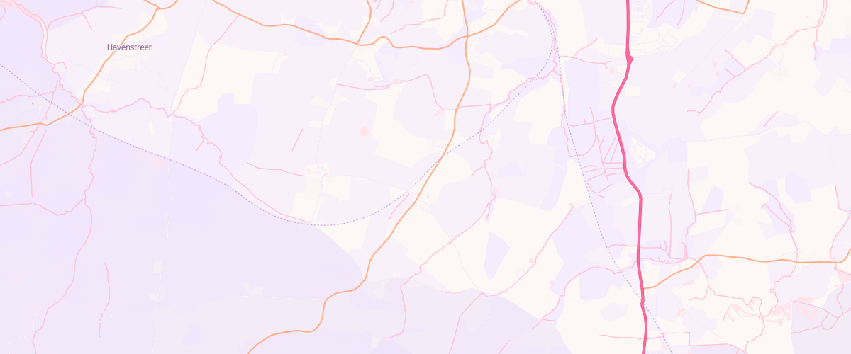 Map showing the location of Ashey Road Garage