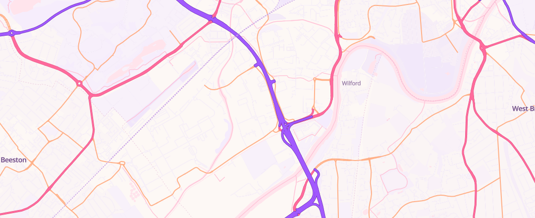 Map showing Sandicliffe, Nottingham