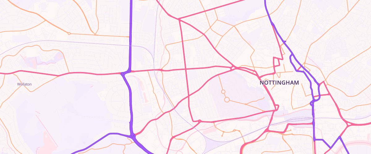 Map showing the location of Lenton Boulevard Service Station