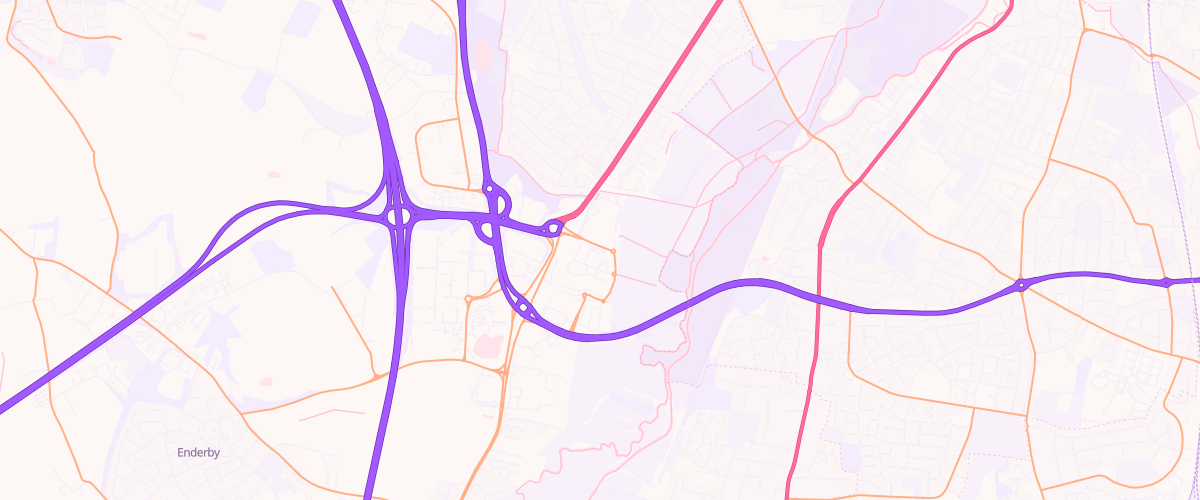 Map showing the location of Asda Leicester Superstore
