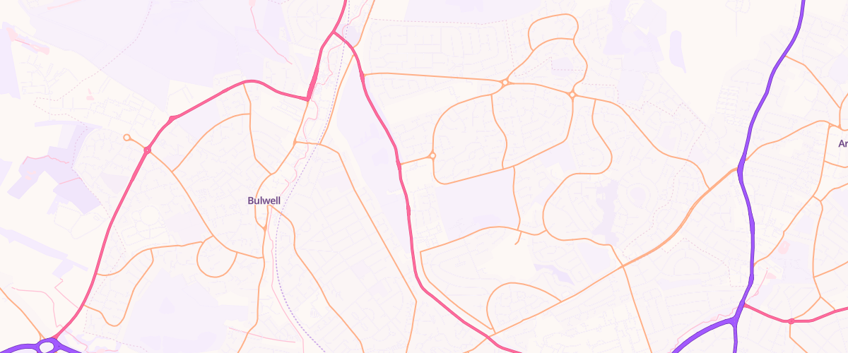 Map showing the location of Nottingham Top Valley Extra