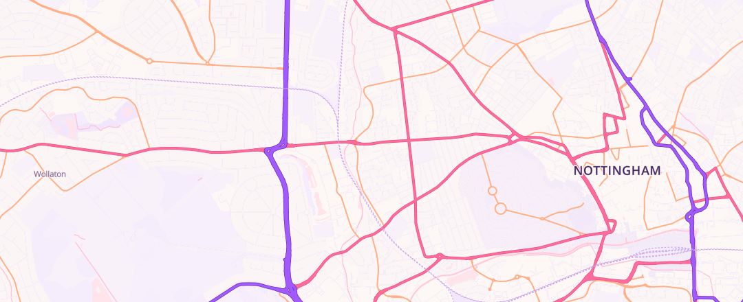 Map showing Hussain Autos, Nottingham