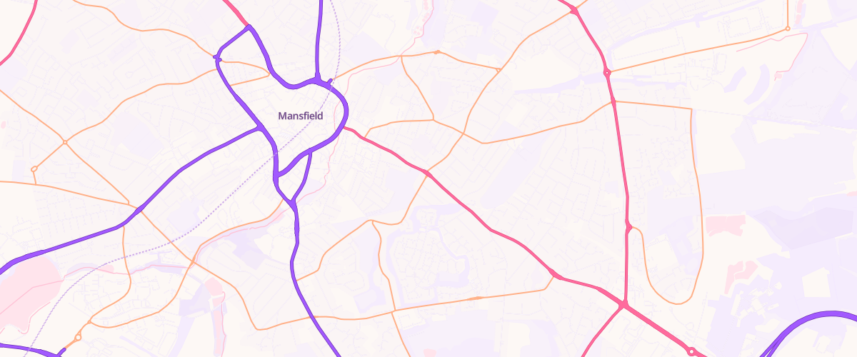 Map showing the location of Mansfield Crossroads Service Station