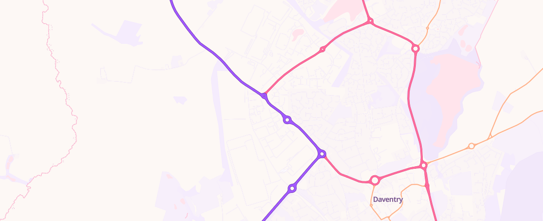 Map showing Sds Mot, Daventry