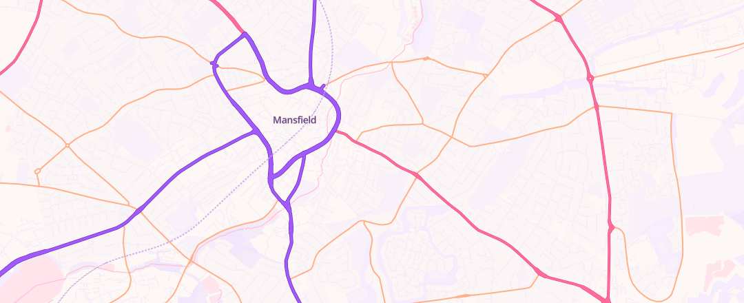 Map showing We Only Mot, Mansfield