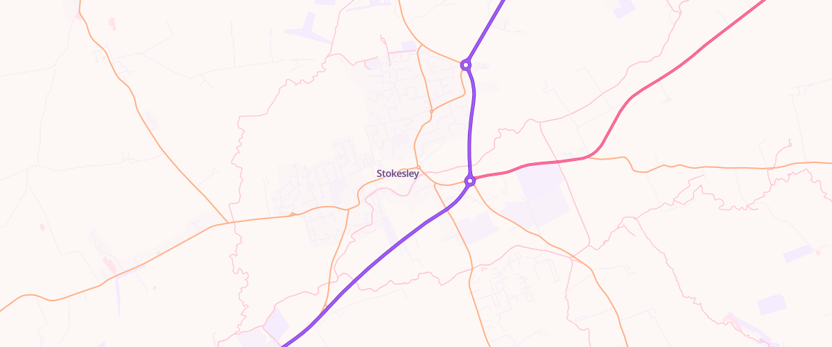 Map showing the location of Stokesley Motors
