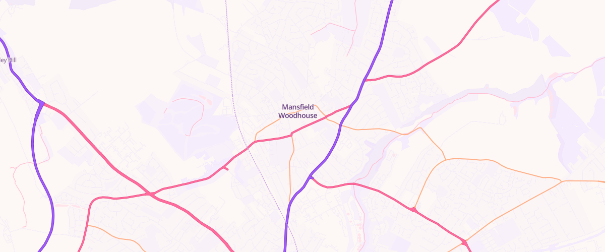 Map showing the location of Mfg Morrisons Mansfield Woodhouse