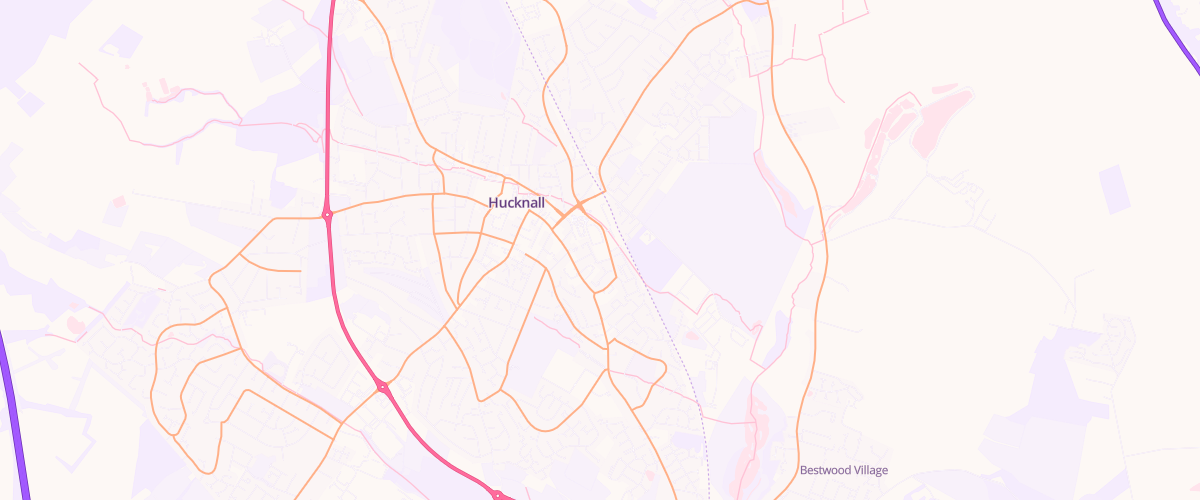 Map showing the location of Nottingham Hucknall Extra Petrol