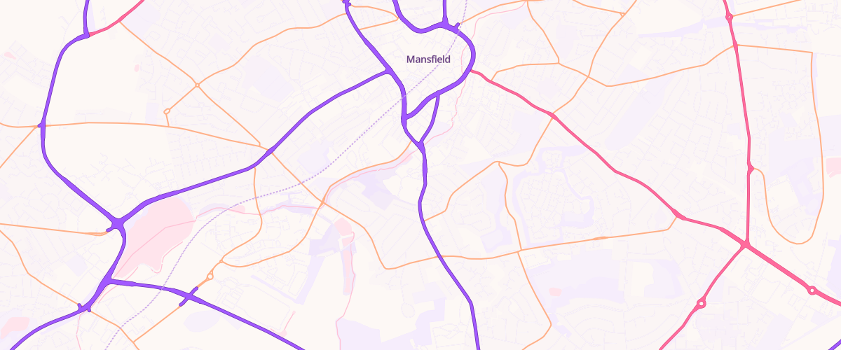 Map showing the location of Sainsburys Mansfield