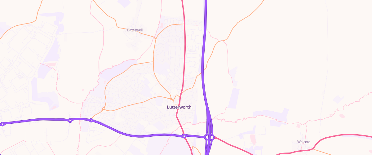 Map showing the location of Texaco Lutterworth