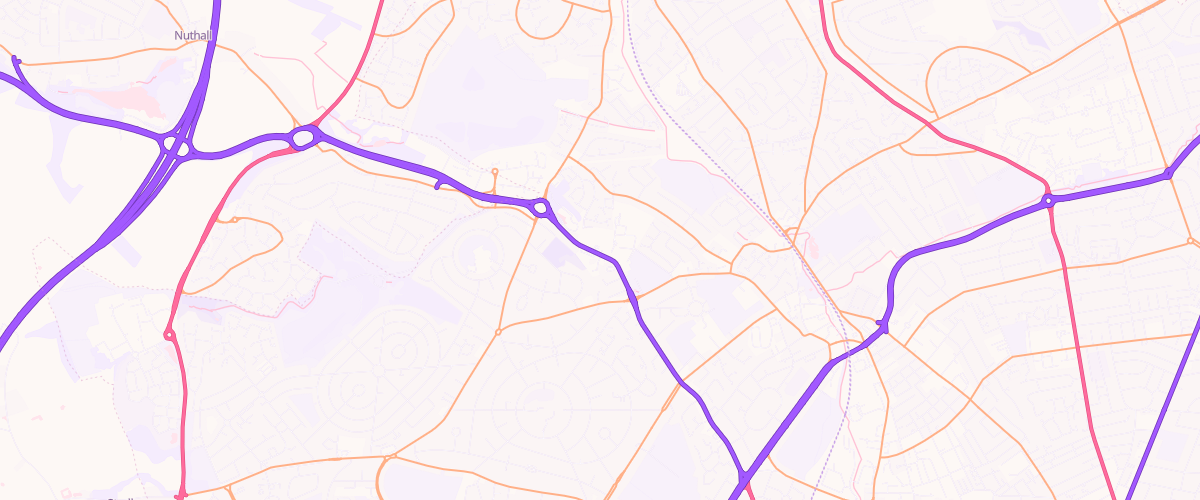 Map showing the location of Cinderhill Express