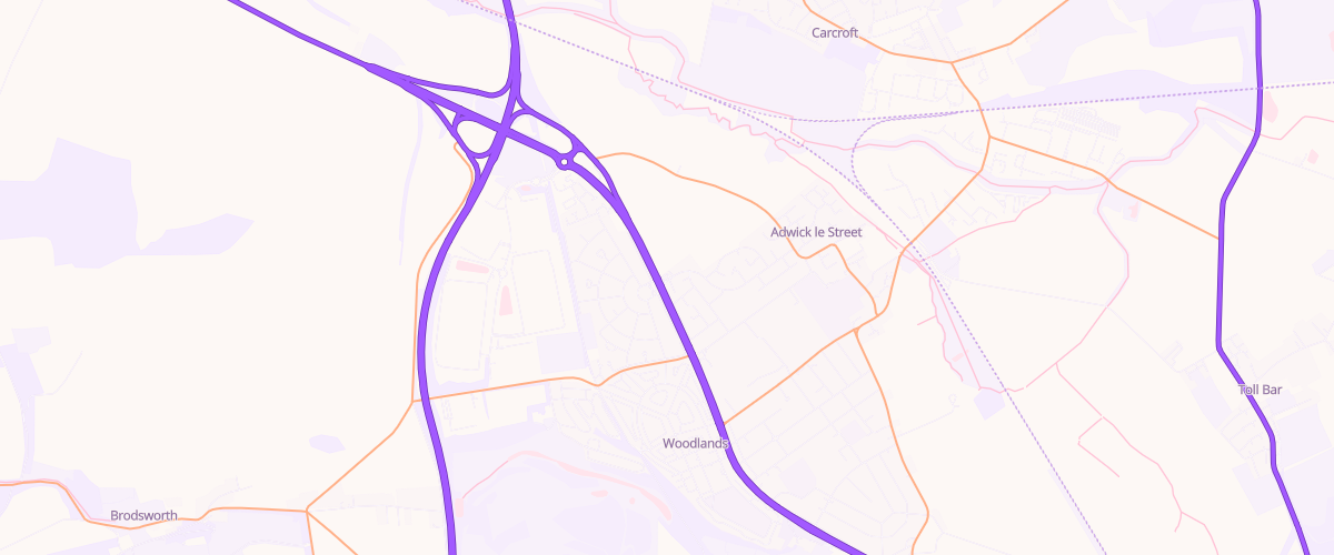 Map showing the location of Mfg Adwick Le Street