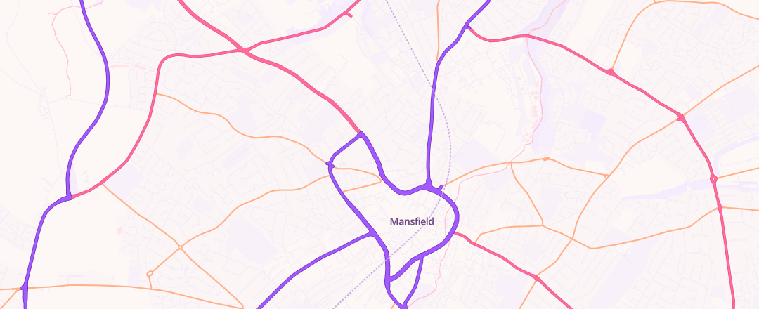 Map showing Kwik Fit Limited, Mansfield