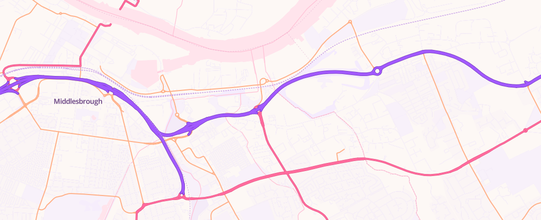 Map showing Jennings Ford, Middlesbrough