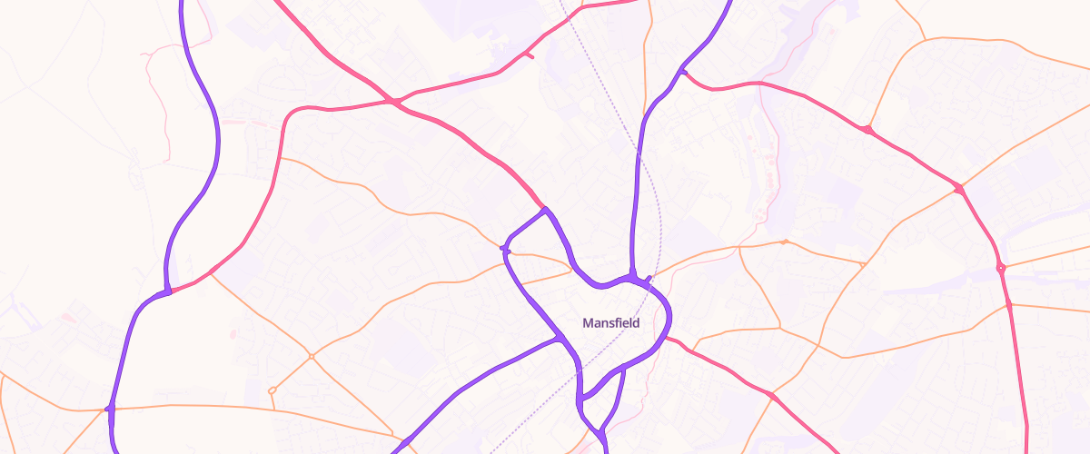 Map showing the location of Mansfield Chesterfield Extra Petrol